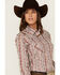 Image #2 - Rough Stock by Panhandle Women's Wallpaper Print Long Sleeve Pearl Snap Stretch Western Shirt, Orange, hi-res