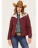 Image #2 - RANK 45® Women's Western Performance Puffer Jacket, Dark Red, hi-res