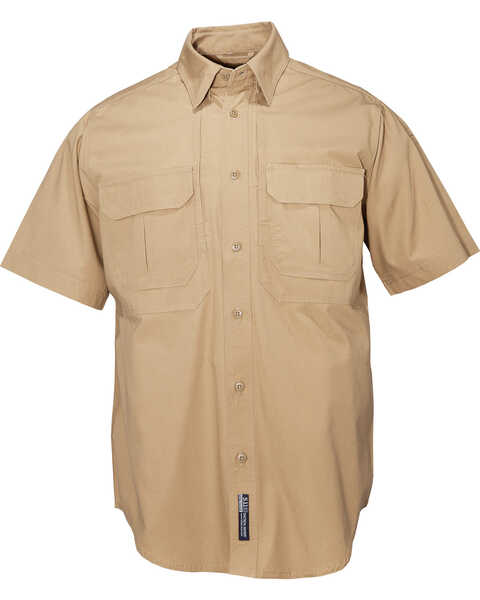 Image #1 - 5.11 Tactical Men's Cotton Short Sleeve Button Down Shirt, Coyote Brown, hi-res