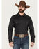 Image #1 - Rock & Roll Denim Men's Paisley Print Long Sleeve Snap Stretch Western Shirt, Black, hi-res