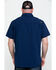 Hawx Men's Navy Solid Yarn Dye Two Pocket Short Sleeve Work Shirt - Tall , Navy, hi-res