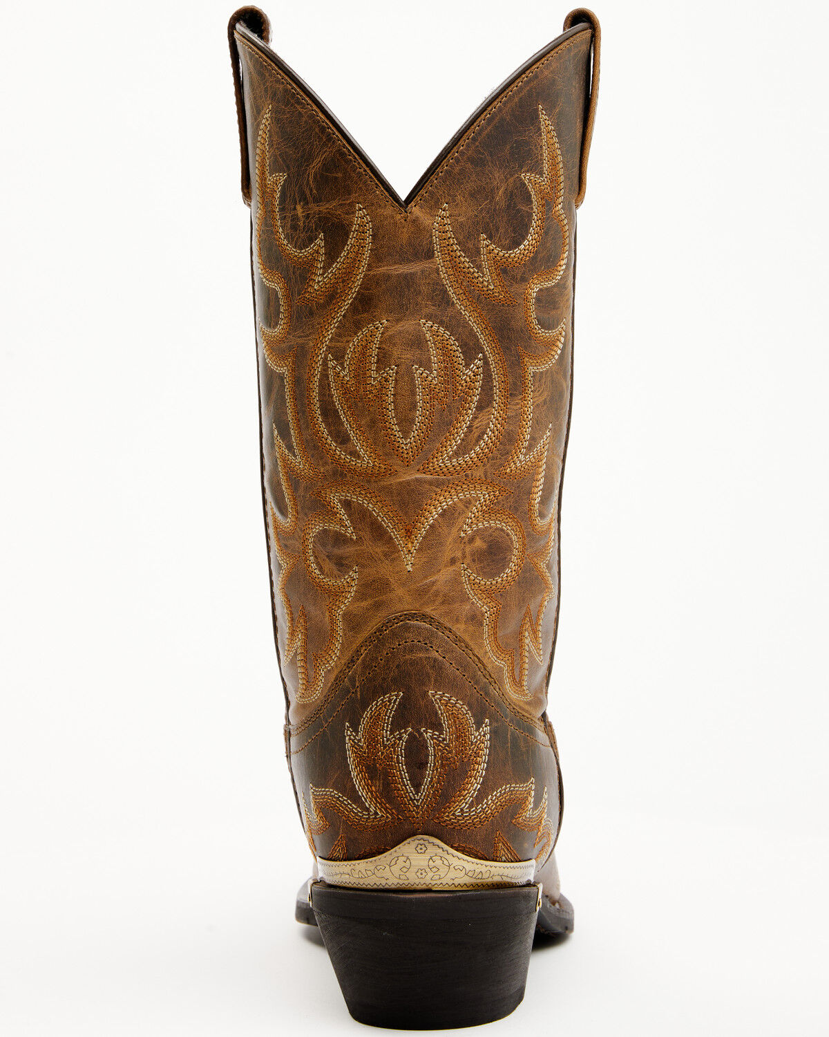 Image #5 - Laredo Men's 12" Fancy Stitch Western Boots - Snip Toe, Tan, hi-res