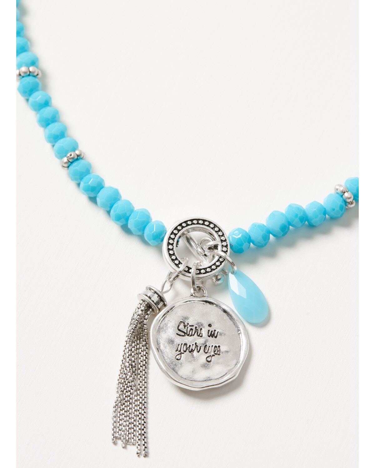 Image #2 - Lainey Wilson Women's Beaded Star Eye Pendant Necklace, Silver, hi-res