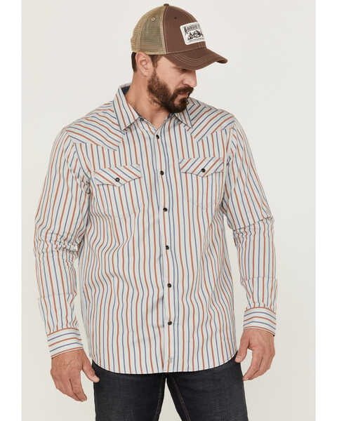 Moonshine Spirit Men's Kingston Stripe Snap Western Shirt , Grey, hi-res