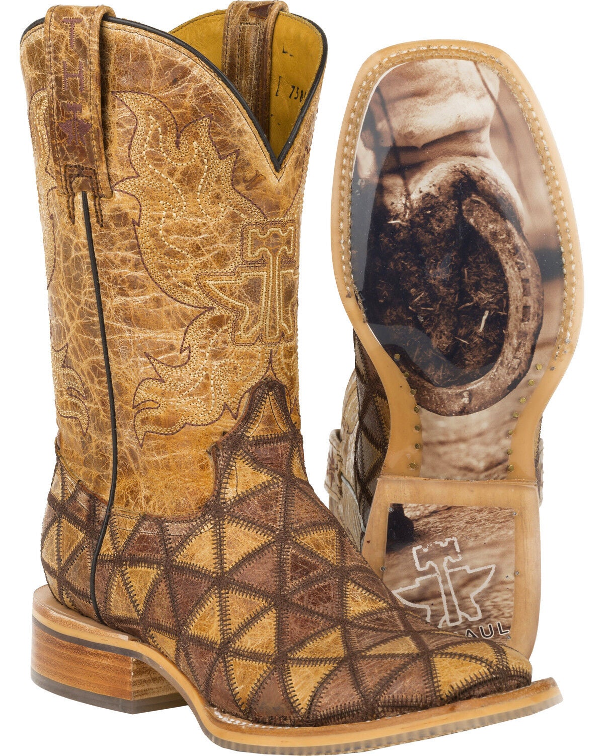 Tin Haul Women's Conquer the World Western Boots - Broad Square Toe, Tan, hi-res