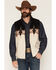 Image #1 - Panhandle Slim Men's Southwestern Border Print Berber Vest, Black, hi-res