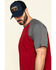 Hawx Men's Red Midland Short Sleeve Baseball Work T-Shirt , Red, hi-res