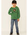Image #2 - John Deere Boys' (4-7) Green Trademark Logo Sleeve Graphic Hooded Sweatshirt, Green, hi-res