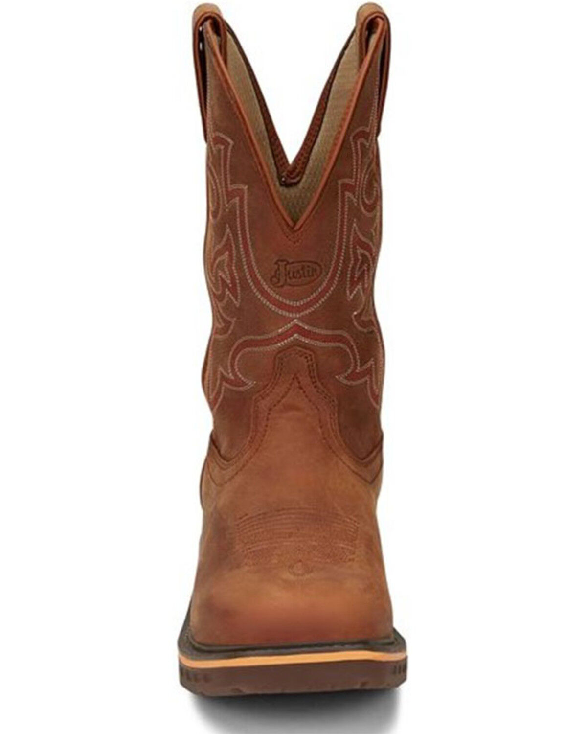 Image #4 - Justin Men's Resistor Waterproof Western Work Boots - Soft Toe, Russett, hi-res