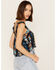 Image #4 - Band of the Free Women's Sleepless Nights Stripe Floral Print Ruffle Sleeveless Top, Navy, hi-res