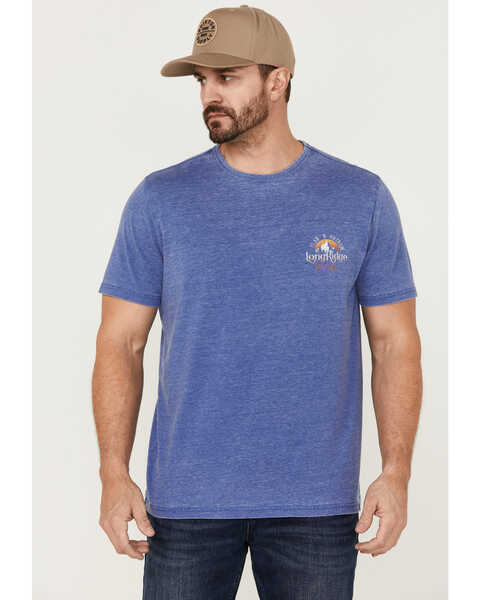Image #1 - Flag & Anthem Men's Long Ridge Whiskey Burnout Graphic T-Shirt , Medium Blue, hi-res