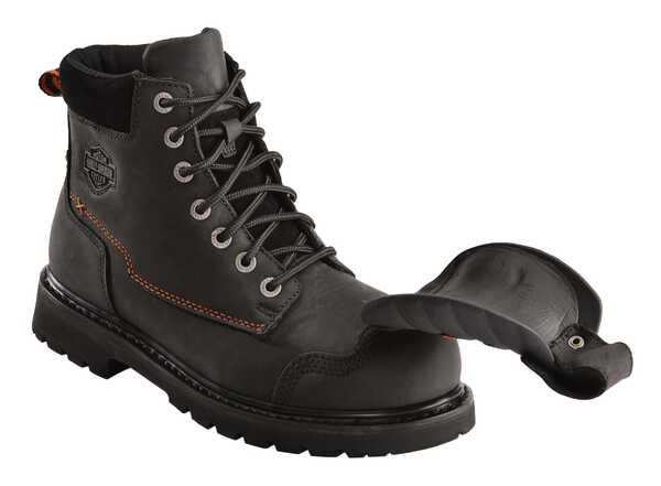 Harley Davidson Men's Jake Boots - Steel Toe, Black, hi-res