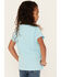 Image #4 - Shyanne Girls' Stallion Short Sleeve Graphic Tee, Light Blue, hi-res