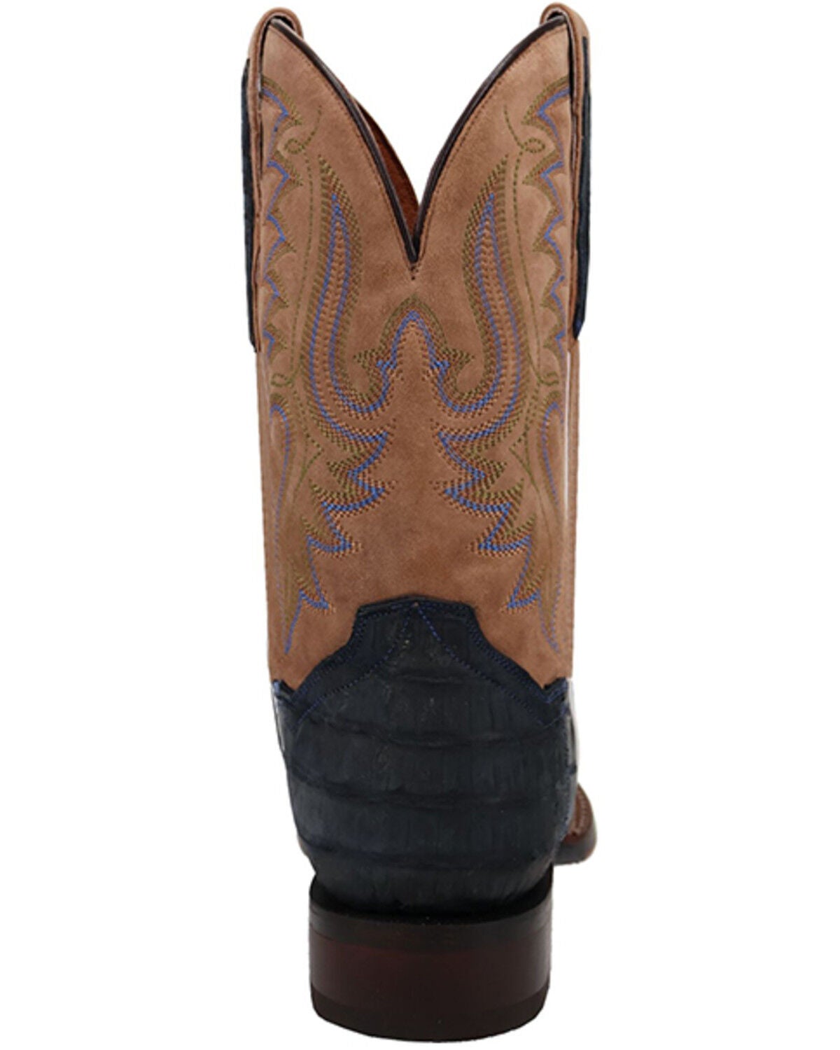 Image #5 - Dan Post Women's Exotic Sueded Caiman Western Boots - Broad Square Toe, Blue, hi-res
