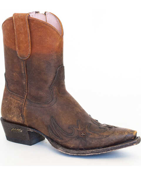Image #1 - Miss Macie Women's Brown Weatherford Boots - Snip Toe , Brown, hi-res