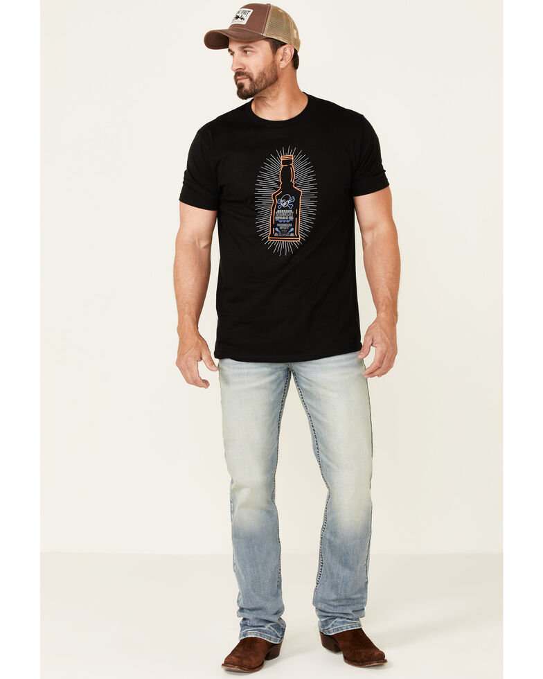 Moonshine Spirit Men's Neon Bottle Graphic Short Sleeve T-Shirt , Black, hi-res