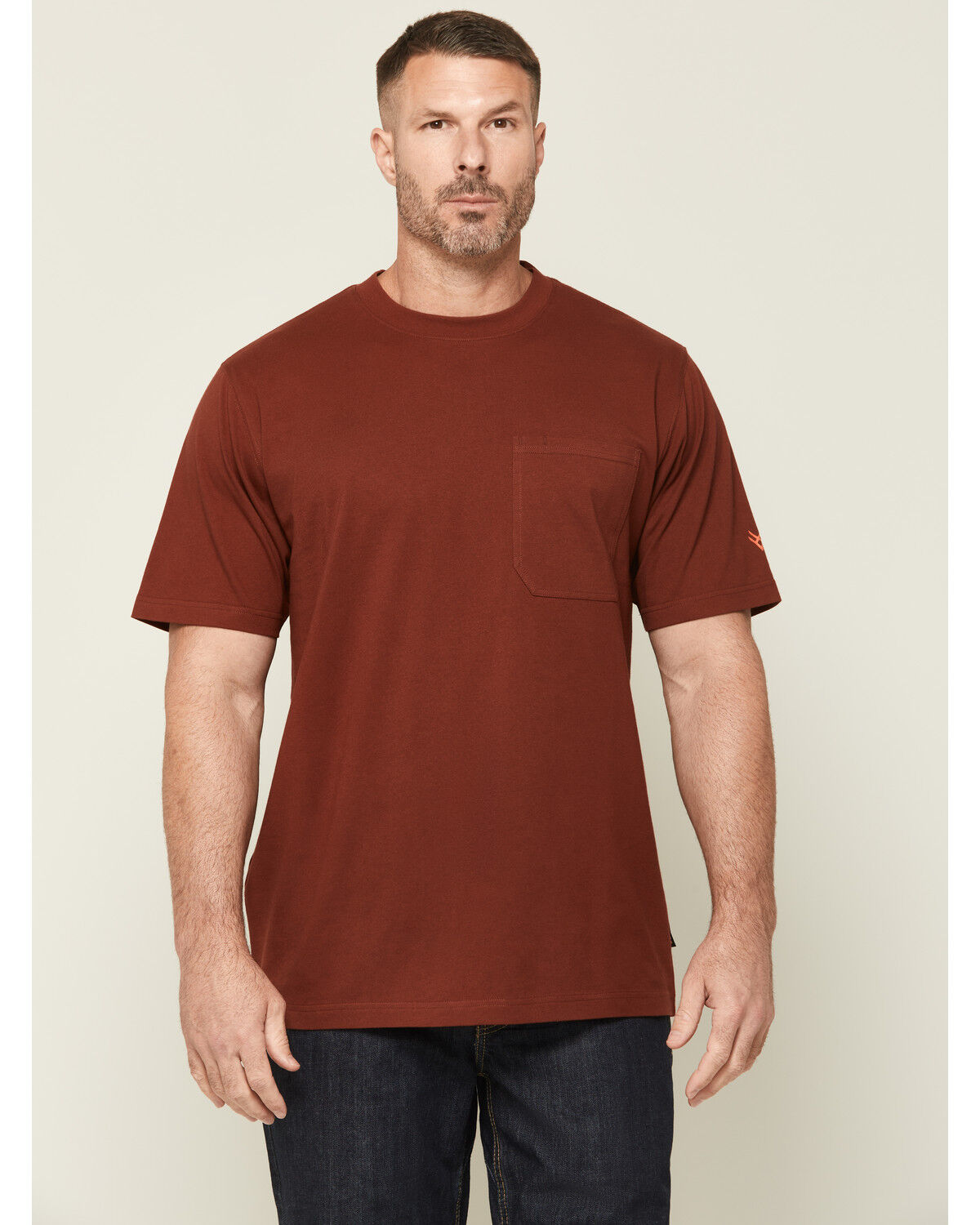 Image #2 - Hawx Men's Solid Silhouette Short Sleeve Graphic Work T-Shirt, Wine, hi-res