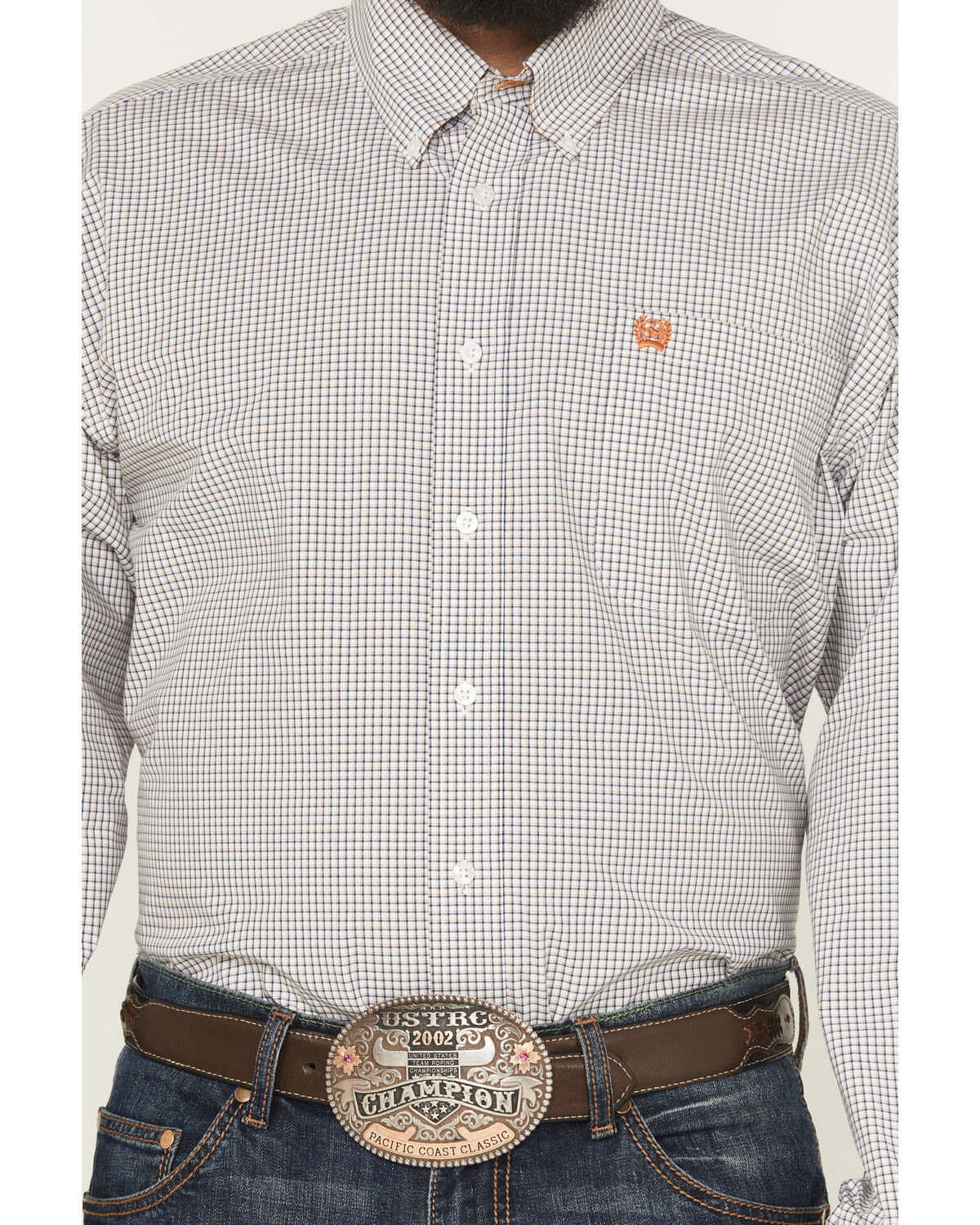 Image #3 - Cinch Men's Plaid Print Long Sleeve Button-Down Western Shirt, White, hi-res