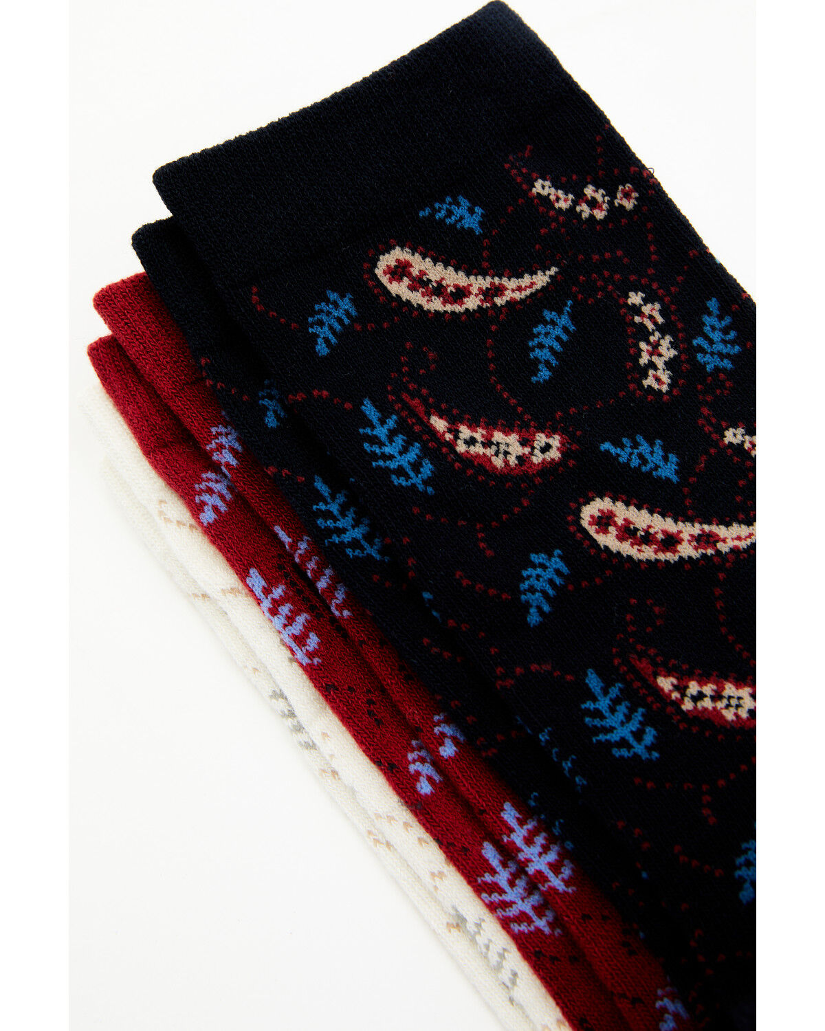 Image #4 - Shyanne Women's Libby Paisley Crew Socks - 3-Pack, Cream, hi-res