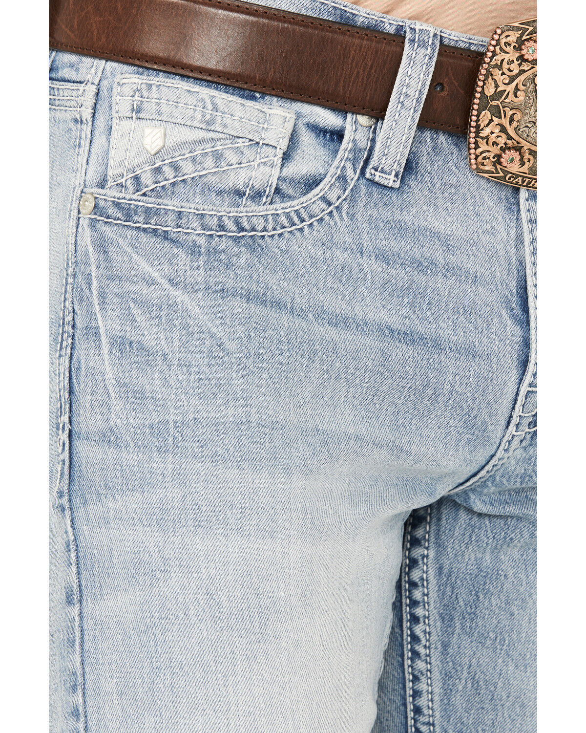 Image #2 - RANK 45® Men's Ride To Glory Medium Wash Slim Straight Stretch Jeans, Light Wash, hi-res