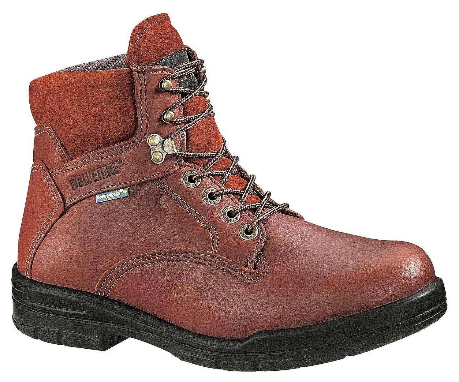 Image #1 - Wolverine Men's 6" Durashocks Lace-Up Work Boots - Steel Toe, Brown, hi-res