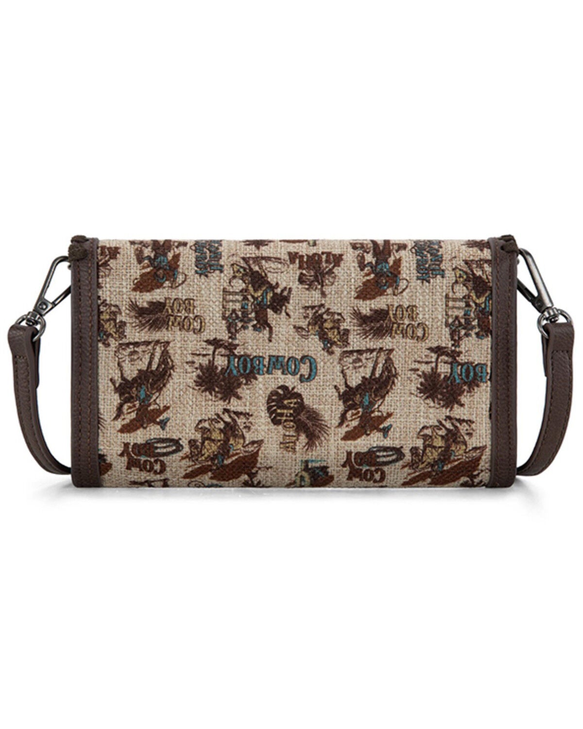Image #3 - Wrangler Women's Retro Cowboy Print Crossbody Bag, Tan, hi-res