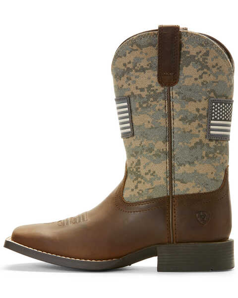 Image #2 - Ariat Boys' Patriot American Flag Western Boots - Broad Square Toe, Brown, hi-res
