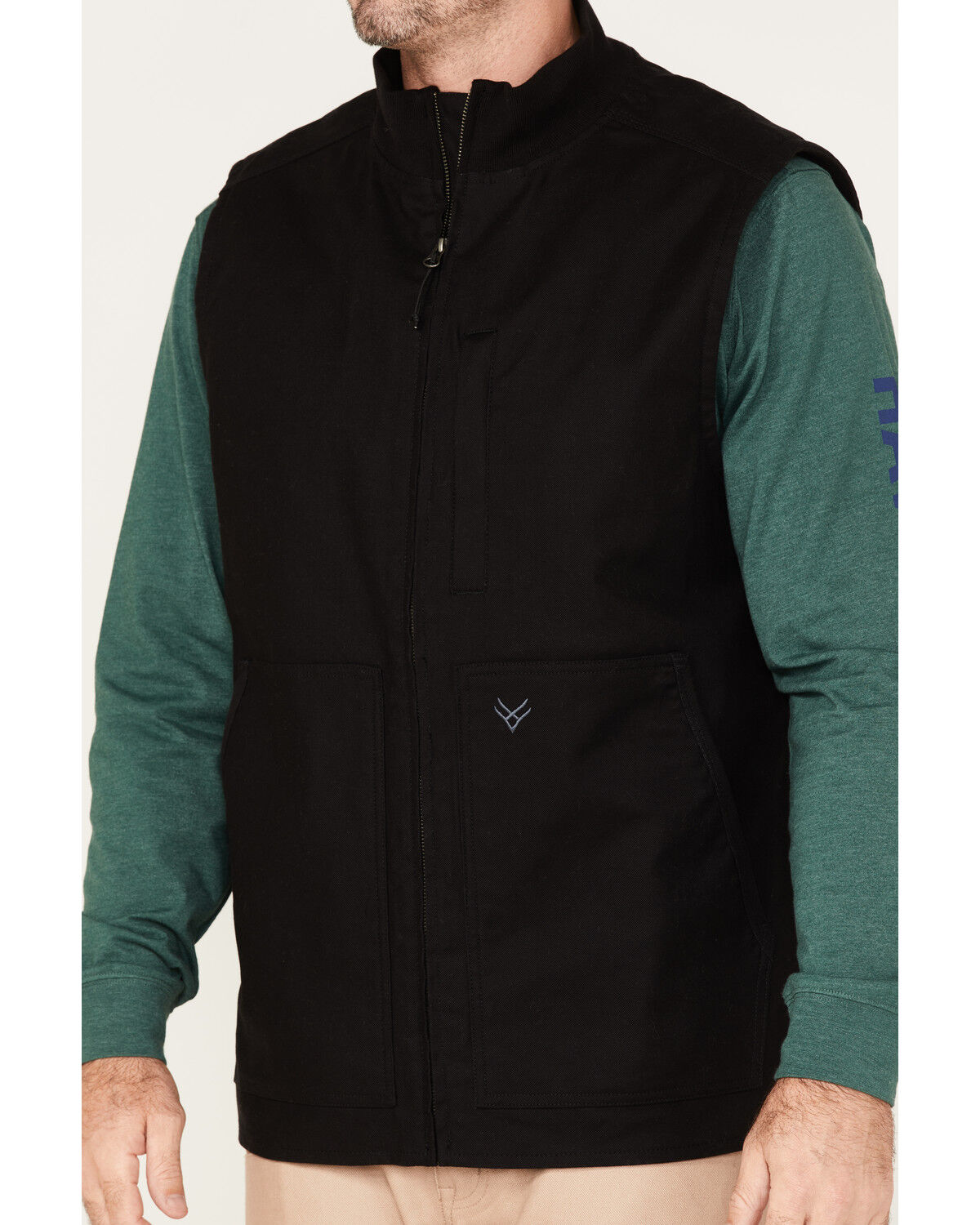 Image #3 - Hawx Men's Canvas Zip-Front Insulated Work Vest, Black, hi-res