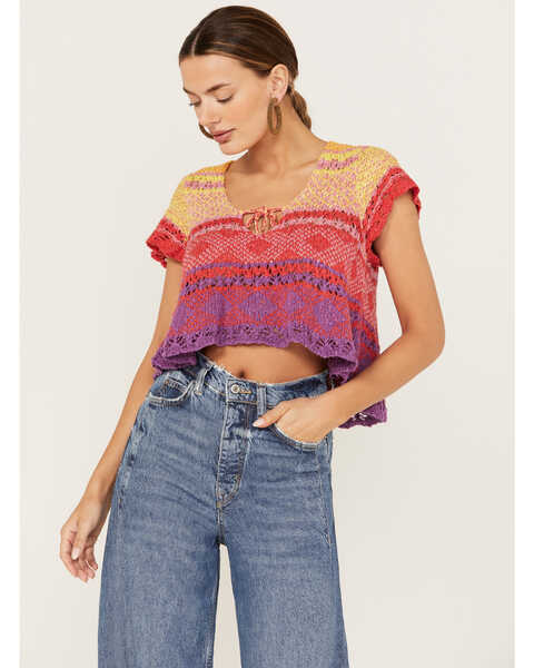 Free People Women's Lily Sweater Tee, Multi, hi-res