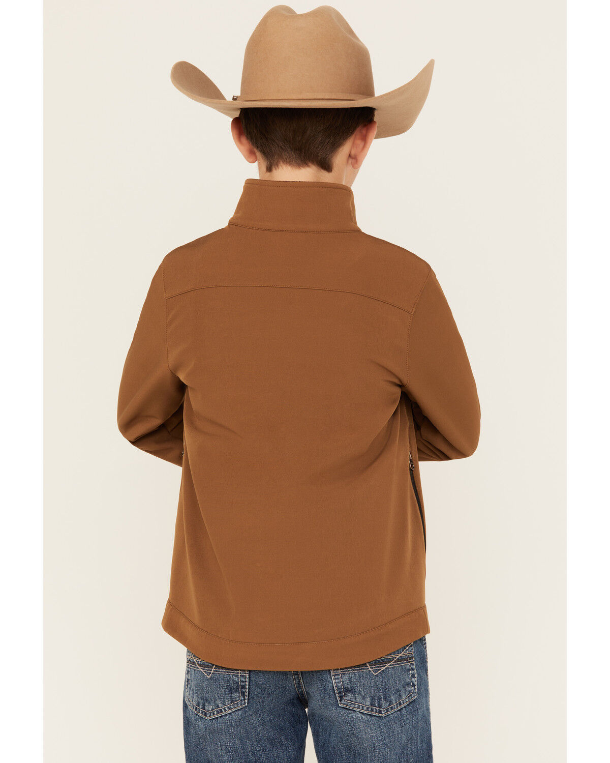 Image #4 - Cinch Boys' Logo Bonded Softshell Jacket, Brown, hi-res