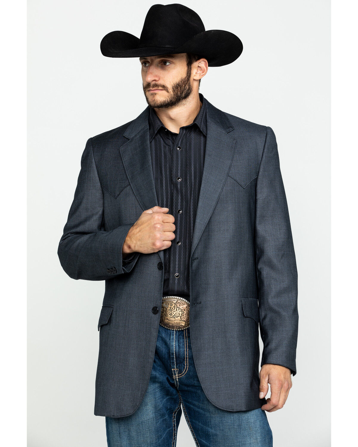 men's gray sport coat