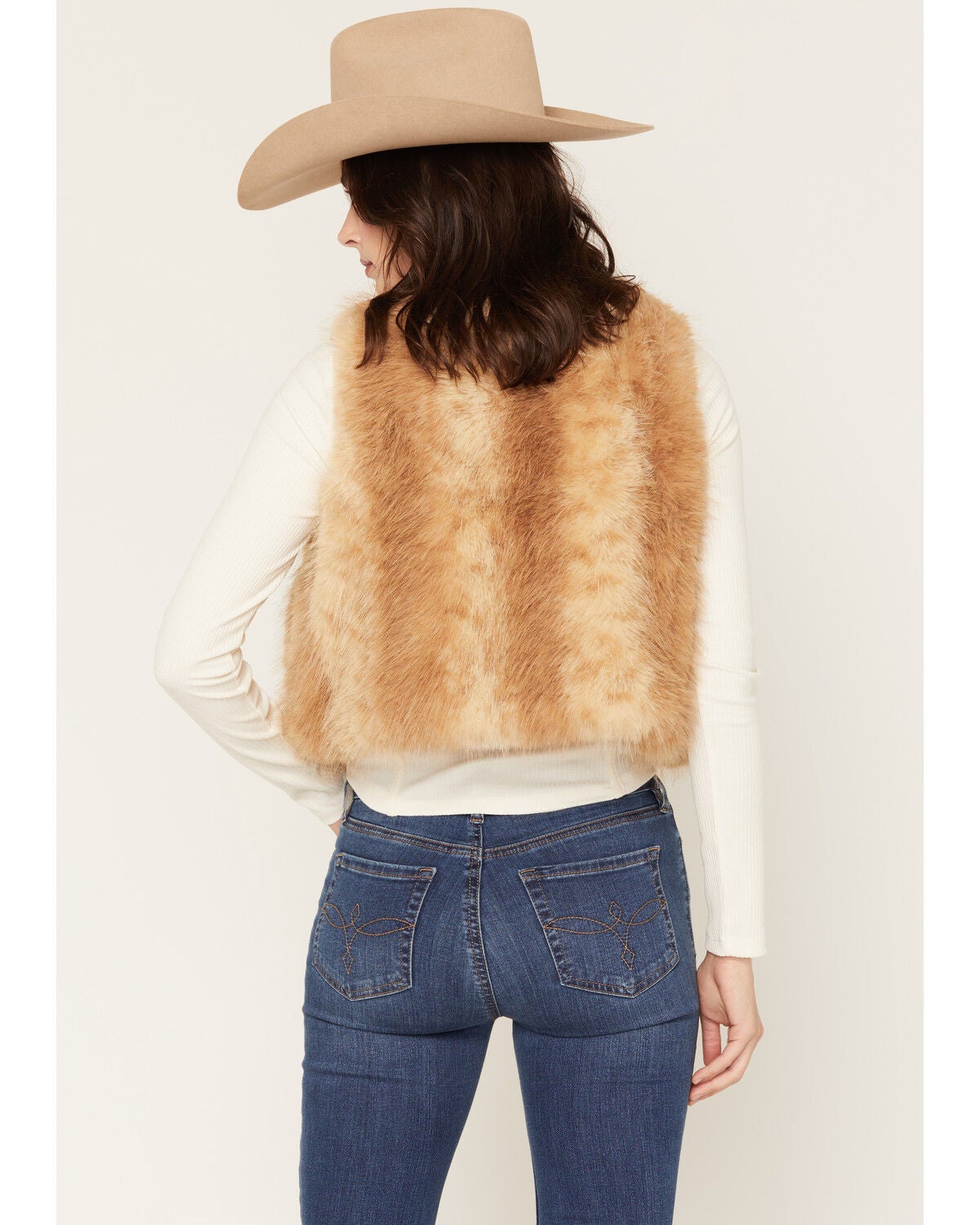Image #4 - Shyanne Women's Faux Fur Vest, Cream, hi-res