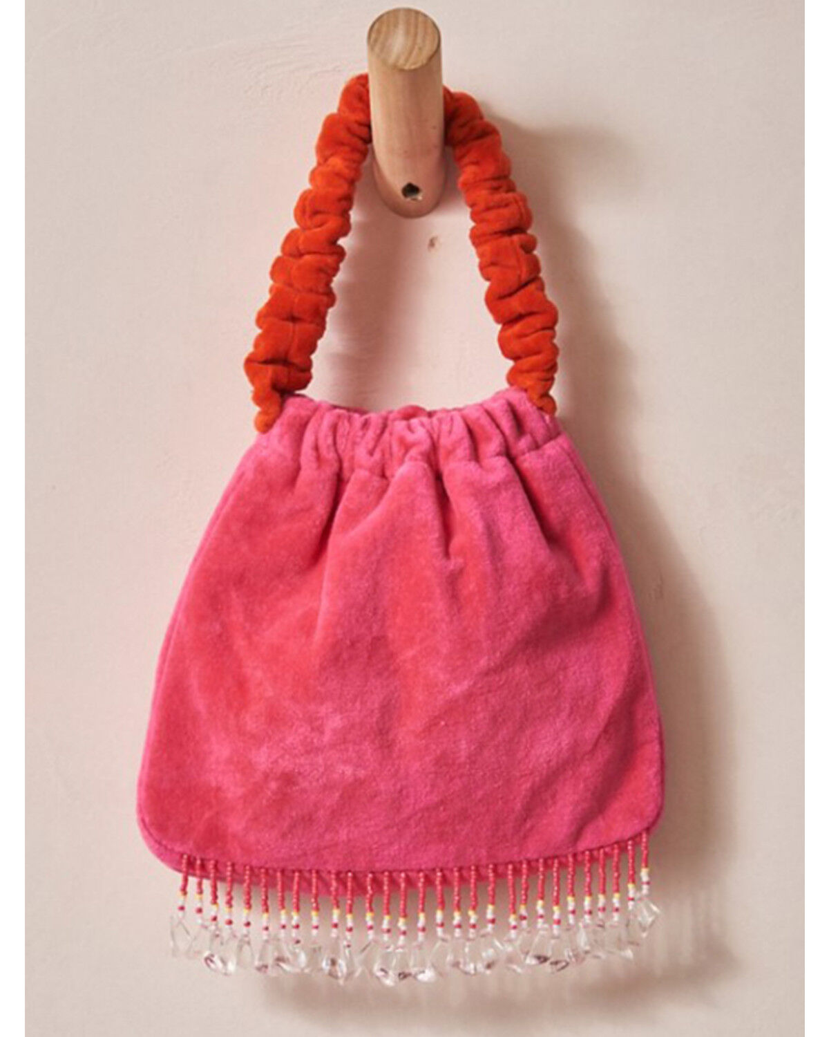 Image #1 - Free People Women's Vancouver Velvet Clutch, Pink, hi-res