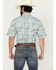 Image #4 - Ariat Men's Edwin Palm Tree Island Print Short Sleeve Button-Down Western Shirt, Blue, hi-res