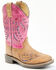Image #1 - Shyanne Girls' Chloe Glitter Western Boots - Square Toe, Pink, hi-res