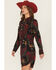 Image #2 - Wrangler Retro Women's Floral Spur Print Long Sleeve Snap Mini Dress, Black, hi-res
