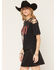 Image #2 - Nikxie Women's Icon Cut Out Shoulders Short Sleeve Graphic Tee, Black, hi-res