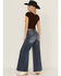 Image #3 - Miss Me Women's Dark Wash High Rise Super Wide Stretch Denim Jeans, Dark Wash, hi-res