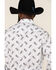Rock & Roll Denim Men's White Floral Print Long Sleeve Western Shirt , White, hi-res