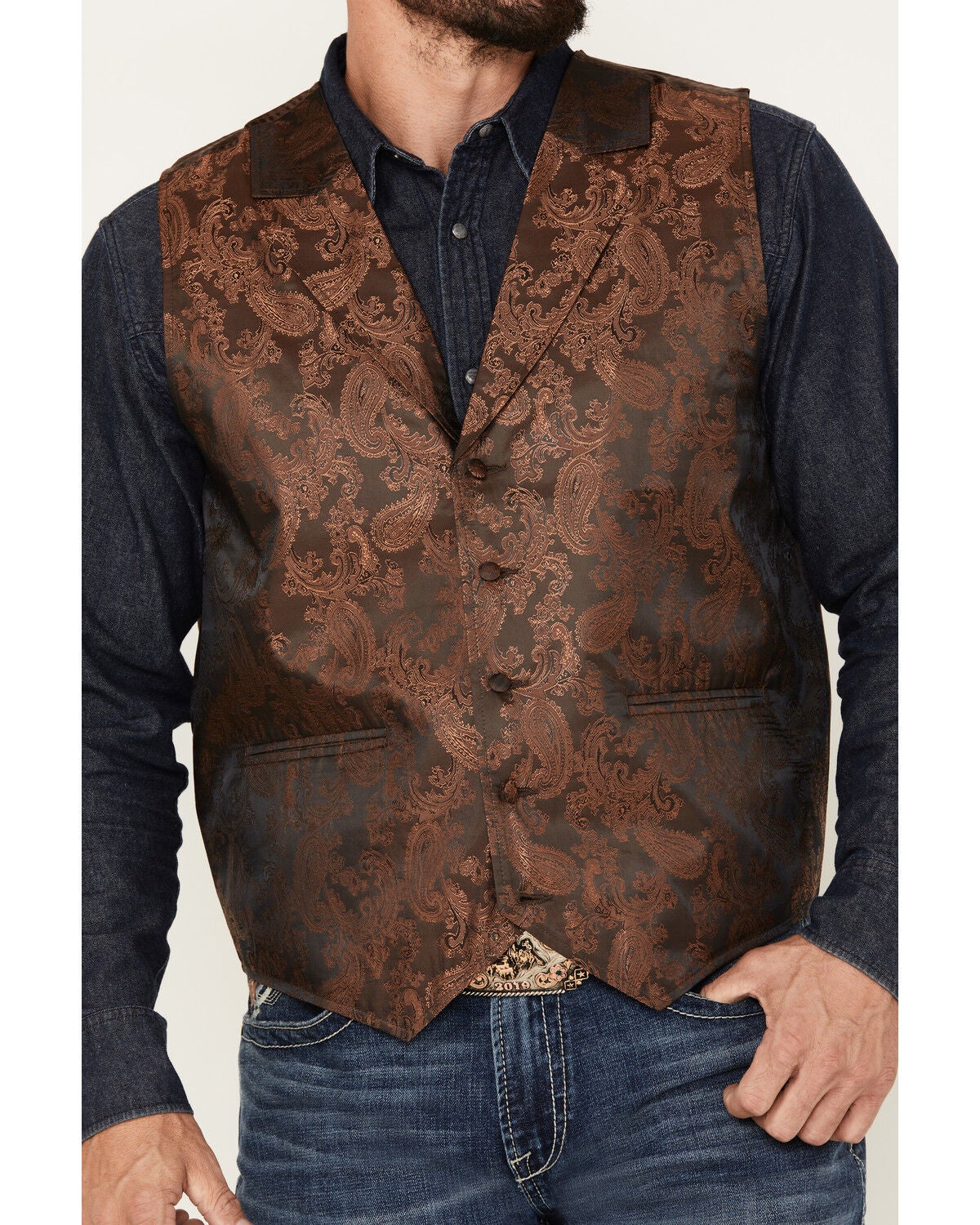 Cody James Men's Noble Paisley Vest CJSP23V2-RUST | Country Outfitter