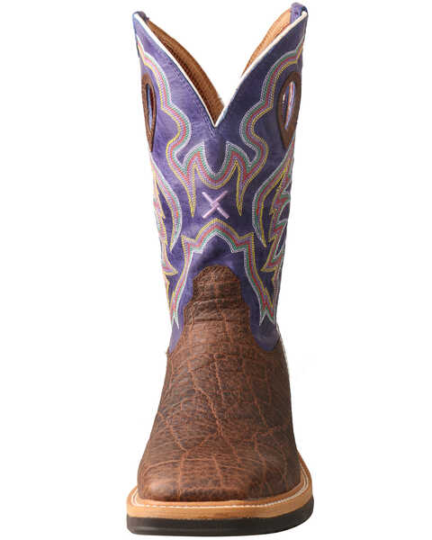 Twisted X Men's Lite Cowboy Elephant Print Western Work Boots - Alloy Toe, Brown, hi-res