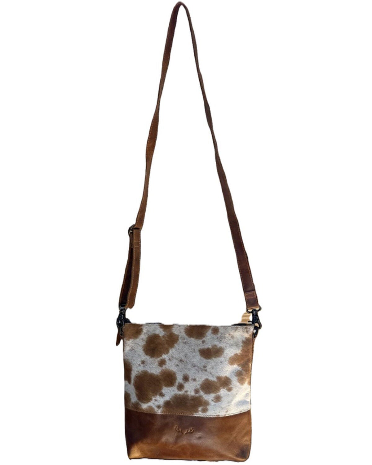 Image #1 - Ranch Junkie Women's Highlands Genuine Cowhide Large Crossbody Bag, Brown, hi-res