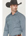 Image #2 - Gibson Trading Co Men's Evanscille Medallion Print Long Sleeve Snap Western Shirt, Navy, hi-res
