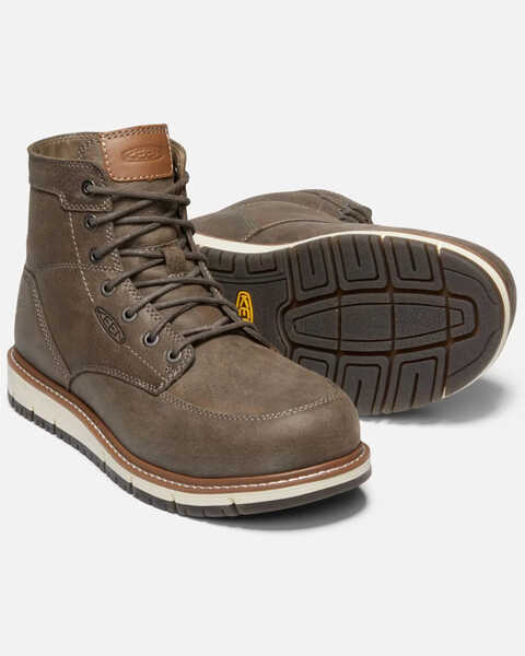 Image #5 - Keen Men's San Jose Work Boots - Aluminum Toe, Black/brown, hi-res