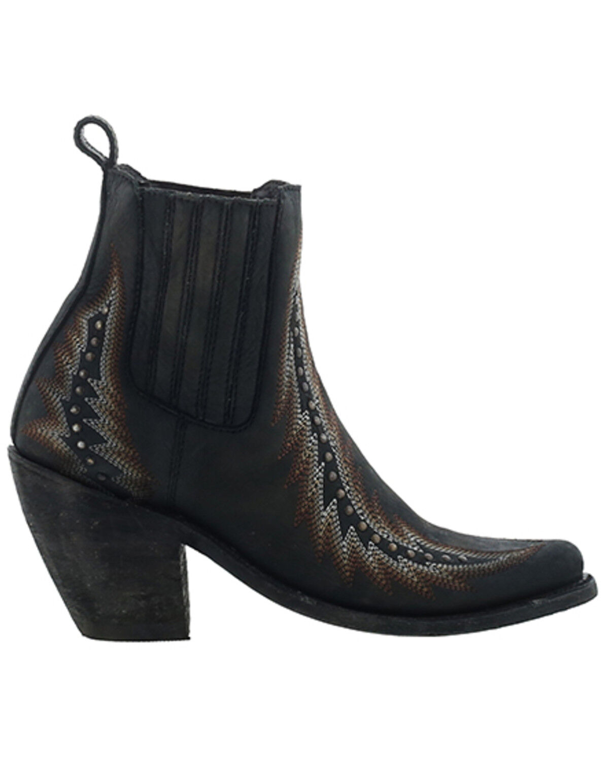 Image #2 - Liberty Black Women's Vegas Gloria Studded Booties - Round Toe, Black, hi-res