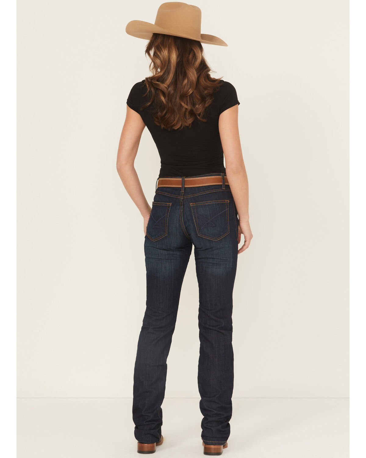 Image #3 - Cinch Women's Jenna Dark Wash Straight Leg Relaxed Fit Stretch Denim Jeans, Indigo, hi-res
