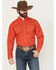 Image #1 - Ariat Men's Waylen Geo Print Long Sleeve Button-Down Western Shirt - Tall, Red, hi-res
