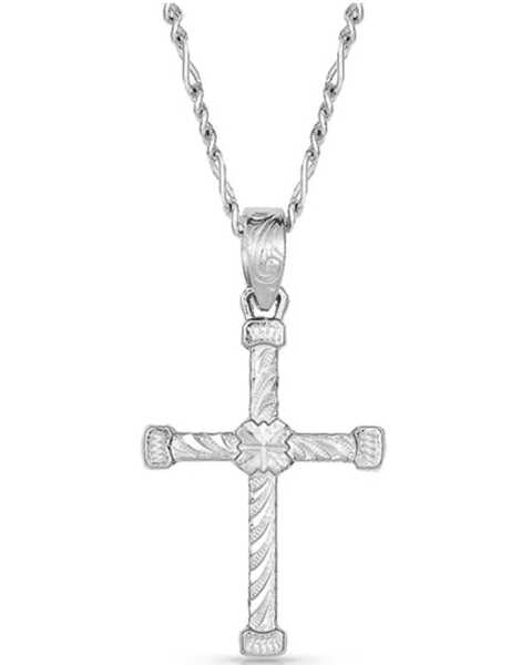 Montana Silversmiths Women's Binding In Faith Cross Necklace, Silver, hi-res