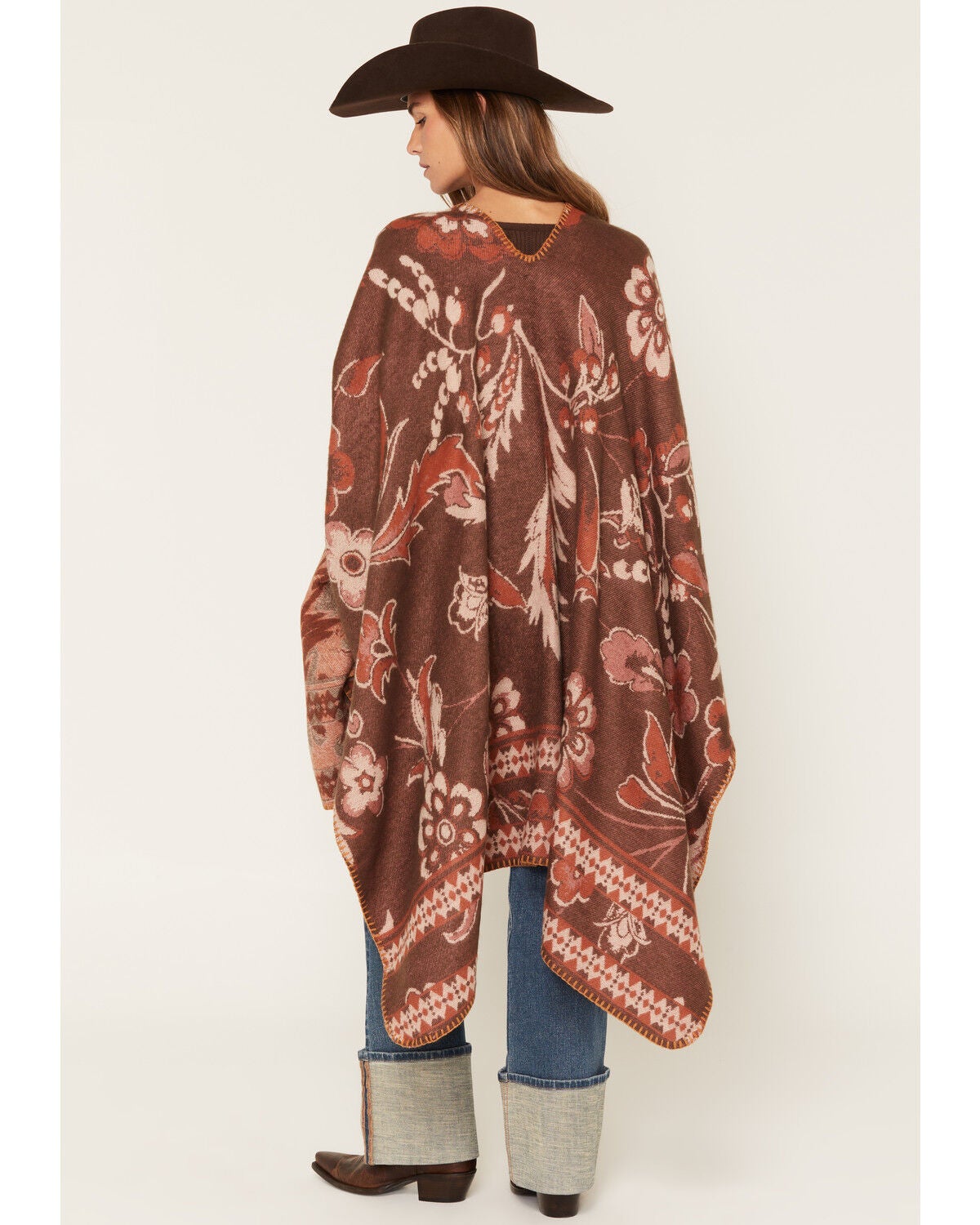 Image #4 - Shyanne Women's Palmer Floral Print Shawl, Mahogany, hi-res