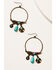 Image #2 - Shyanne Women's Mystic Skies Feather Hoop Charm Earrings, Rust Copper, hi-res